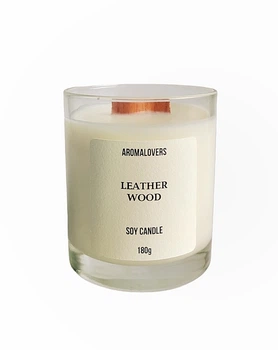 Ароматическая свеча в стакане "Leather Wood" - Aromalovers 180g (1287028-151350)