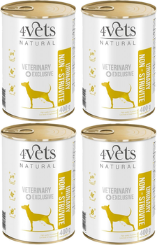 Упаковка вологого корму для собак 4vets Natural - Urinary Non Struvite Dog 400 г x 4 шт (5902811741019/4)