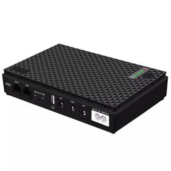 Mini UPS 18W, Powerbank на 10400Mah, Выходы USB, DC 5V, 9V, 12V, POE. ИБП для Роутеров Черный
