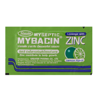 Тайські пастилки від болю в горлі зі смаком лайма MyBacin 10 таблеток Lozenges (8852294022013)