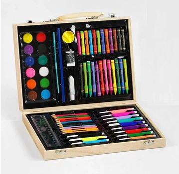 Набор для рисования и творчества TK Group Art Set Wood с деревянным чемоданом на 70 предметов (C 61548)