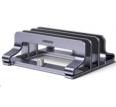 Подставка UGREEN LP825 вертикальная на три слота для планшета ноутбука регулируемая алюминиевая настольная подставка для MacBook Air Pro, Microsoft Surface Laptop 4, LG Gram 17 Grey (35357)