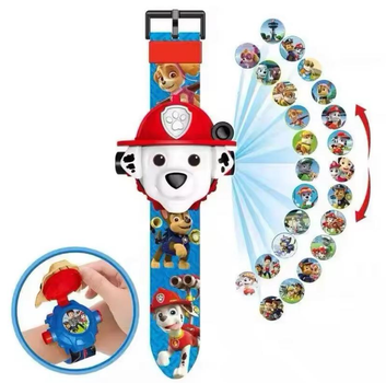 Дитячий проекційний годинник Paw Patrol наручний годинник для дітей Щенячий патруль з проектором та 24 видами зображень (87058391)