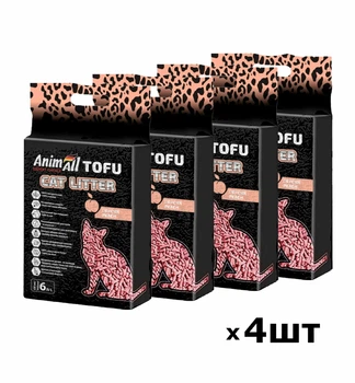 Набор Соевый наполнитель Animall ТОФУ Персик 6 л/2,6 кг х 4шт (4820224500362)
