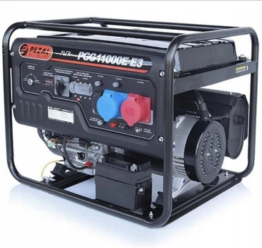 Трехфазный бензиновый генератор Pezal PGG11000E-E3 ручная + электрическая система запуска, 8,5 кВт, черный (87062025)