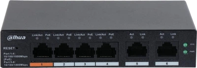 Комутатор Dahua 4-портовий гігабітний керований з PoE DH-CS4006-4GT-60
