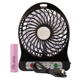 Портативний настільний акумуляторний USB міні вентилятор Mini Fan XSFS-01 Чорний