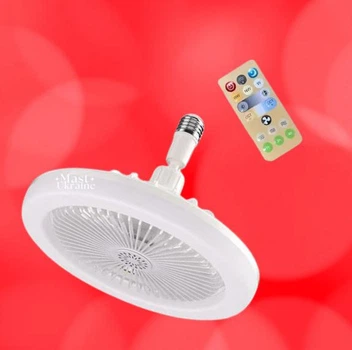 Вентилятор-люстра в патрон LED Multi-Function Fan Light с поворотным шарниром + пульт EVA-27