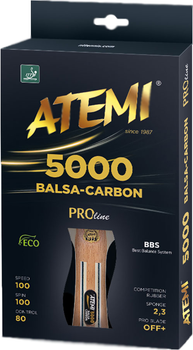 Ракетка для настільного тенісу Atemi 5000c PRO Balsa-Carbon ECO-Line (4740152100611)