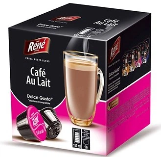 Кава в капсулах Rene Cafe Au Lait, 16 капсул Dolce Gusto