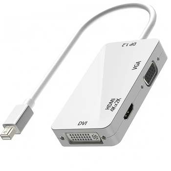 Конвертер видеосигнала OEM MDPA02Mix с Mini DisplayPort на HDMI/VGA/DVI, мультимедийный адаптер 3в1, 4K/1080P