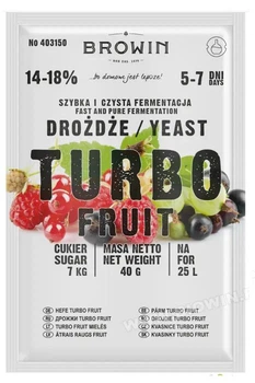 Спиртовые сухие Дрожжи Turbo Фруктовые 5-7 дней Browin, 40 г