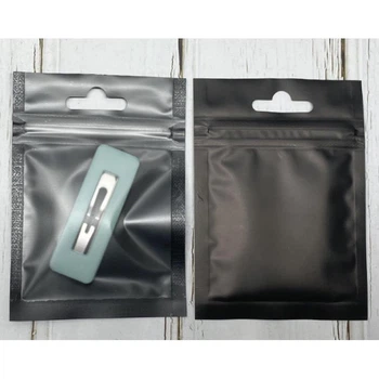 Пакет саше чорний косметичний із замком Zip-Lock 9х12 см, матовий чорний пакет Zip-Lock 9х12 см, 10 шт