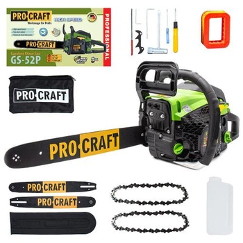 Бензопила цепная Procraft GS-52P (шина 40 и 45 см, 2.7 л.с.)