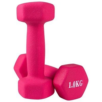 Гантели для фитнеса, неопрен, 1 кг х 2 шт розовый (80024-N1)