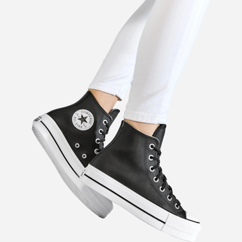 Жіночі кеди високі Converse Platform Hi Leather 561675C 39 (8US) 24.8 см Чорні (888755795743)