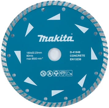 Алмазный диск Makita D-41648 (180х22.23 мм) турбо для бетона сухой рез (4934)