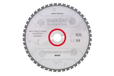 Пильный диск Metabo Precision Cut Wood Professional 305х2,4х30 мм Z84 WZ 5° neg, по дереву (Картон) 628229000 (8492)