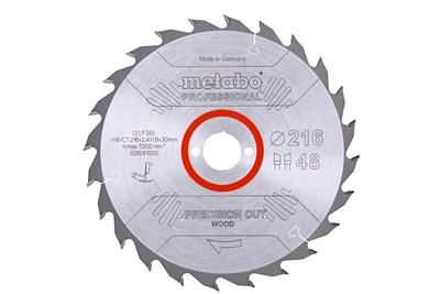 Пильный диск Metabo Precision Cut Wood Classic 216х2,4х30 мм Z48 WZ 5° neg, по дереву (Картон) 628041000 (8471)