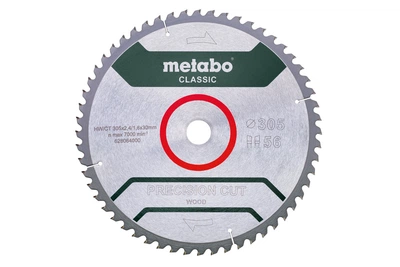 Пилковий диск Metabo Precision Cut Wood Classic 305х2,4х30 мм Z56 WZ 5° neg, по дереву (Картон) 628064000 (8490)