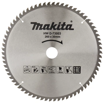 Пильный диск TCT Makita D-73003 (260x30 мм, 70 зубьев) для алюминия (7437)