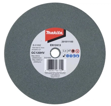 Шлифовальный диск Makita B-51932 (150х12.7х16 мм, GC120H) зачисной круг (30345)