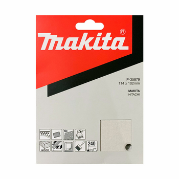 Набір шліфувального паперу Makita P-35879 (114х102 мм, 6 отворів, К240, 10 шт) білий шліфпапір шліфлисти (6870)