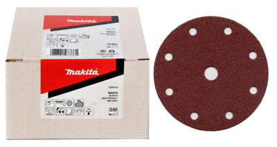 Набір шліфувального паперу Makita P-32655 (150 мм, 9 отворів, К240, 50 шт) шліфпапір шліфувальний диск (7056)