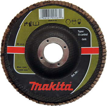 Пелюстковий шліфувальний диск Makita P-65383 (150х22.23 мм, К60) карбід кремнію (30415)