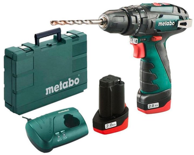 Акумуляторний дриль-шурупокрут Metabo PowerMaxx SB, 2 акумуляторних блоки Li-Power (10.8 В/2.0 А·год) (Кейс) 600385500 (5755)