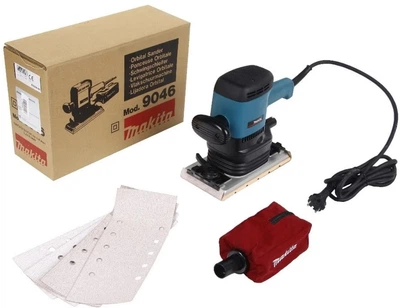 Вібраційна шліфувальна машина Makita 9046 (600Вт, 115 x 229 мм) віброшліфмашини з пилозбірником (6316)