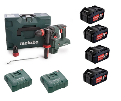 Аккумуляторный перфоратор Metabo KHA 36-18 LTX 32, 18 В, 4 аккумуляторных блока Li-Power (18 В / 5,2 Ач), 2 быстрозарядных устройства ASC Ultra "AIR COOLED" (MetaLoc) 600796650 (5913)