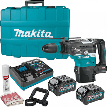 Аккумуляторный перфоратор Makita HR005GM202 XGT (40 V MAX, SDS-MAX, 13 мм, 4 Ач) + 2 АКБ BL4040, зарядное устройство DC40RA и кейс (7162)