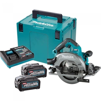 Аккумуляторная ручная дисковая пила Makita HS004GM202 XGT 40V MAX + 2 АКБ 4 Ah + З/У + кейс MakPac AWS электрическая бесщеточная циркулярная пила (4212)