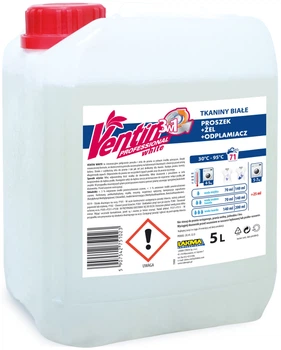 Профессиональный гель-порошок LAKMA VENTIN WHITE для стирки белых тканей 5л моющее стиральное средство (3515)