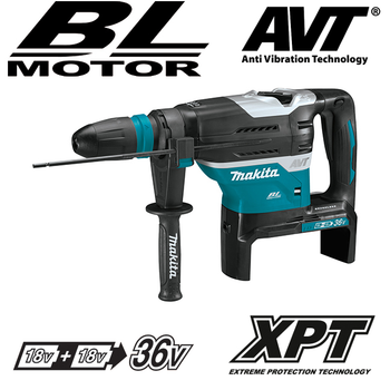 Аккумуляторный перфоратор Makita DHR400ZK LXT SDS-MAX 18В+18В + кейс электрический бесщеточный ручной (4165)