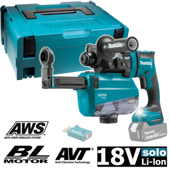 Аккумуляторный бесщеточный перфоратор Makita DHR182ZWJ LXT SDS-Plus + кейс Makpac электрический трехрежимный ручной (4182)