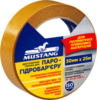 Двухсторонняя лента для Паро-гидробарьера Mustang 30 мм х 25 м (BDCT3025)