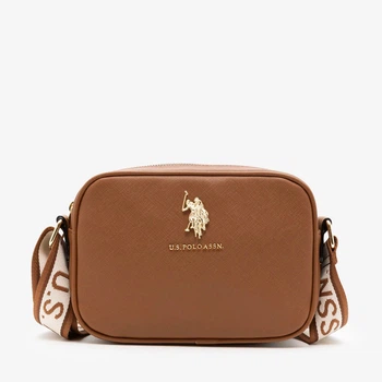 Сумка крос-боді через плече жіноча маленька U.S. Polo Assn 27A278-AA00A(COGNAC) Коньячна (786662014790)