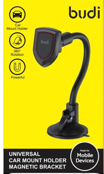 Автотримач магнітний Budi Universal Car Mount + Magnetic Bracket Holder Black (6971536925980)