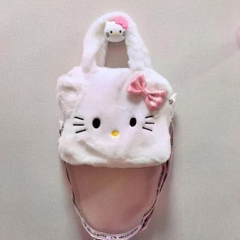 Женская / детская плюшевая сумка Hello Kitty кросс боди через плечо с одним отделением, белый (87116566)