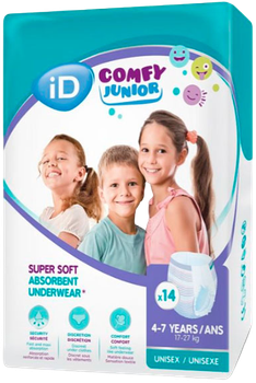 Підгузки-трусики ID Comfy Junior Pants Розмір 5 17-27 кг 14 шт (5414874008546)