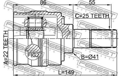 ШРУС HYUNDAI ACCENT, KIA CEED, FEBEST (1211SOL2WD)