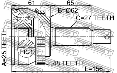 ШРКШ (ШРУС) HYUNDAI (BEIJING), KIA OPTIMA, FEBEST (1210TUCA48)