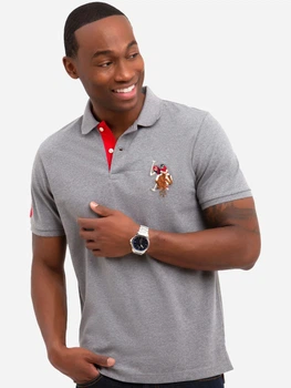 Поло длинное мужское U.S.Polo Assn 113046-8800A(CAMPUS HEATHER GRAY) M Серое (113046-8800A(CAMPUS HEATHER GRAY)_M)