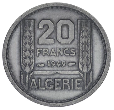 Монета Алжир 20 франков 1949 F-VF (KM#91)