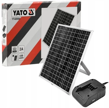 Зарядка Шуруповерта Солнечная и Автомобильная YATO SYSTEM 18 V (YT-828504)