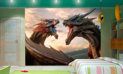 3D Фото Обои PHOTODECOR "Два дракона" 1 кв.м.