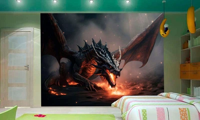 3D Фото Обои PHOTODECOR "Огненный дракон"
