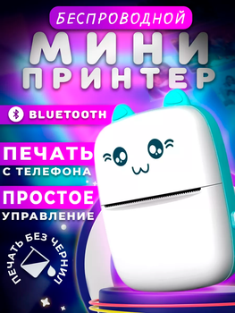 Портативний міні термопринтер Apolo, дитячий принтер Bluetooth